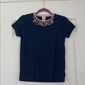 Embellished navy tee
